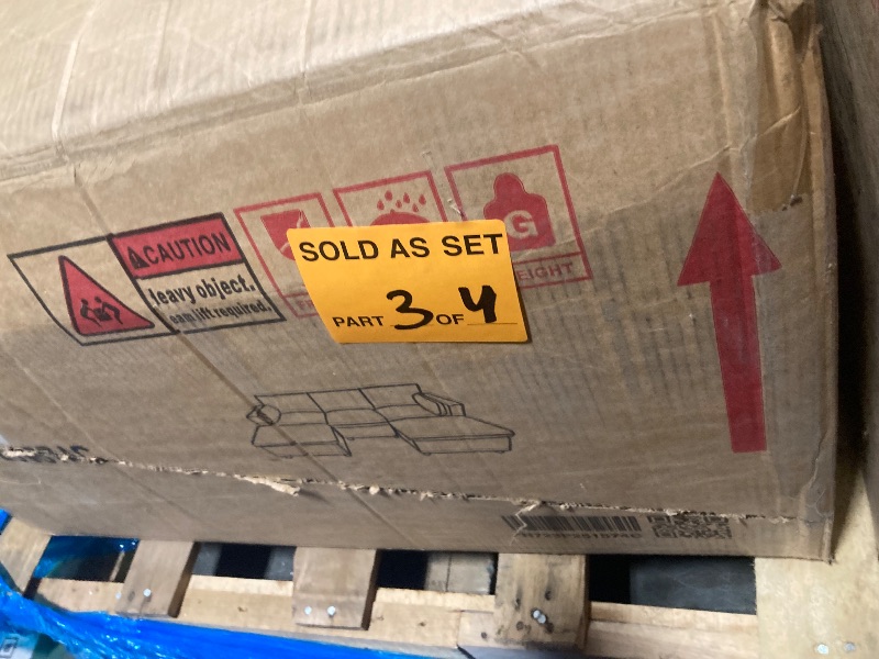 Photo 1 of **3 BOXES OF 4 ***Merax 86.5" Sectional Sofa with Storage Pockets & Removable Ottomans, 5 Seat U Shaped Sleeper Cloud Couch Set, Convertible L-Shaped Chenille Upholstered SofaBed for Living Room and Apartment, Grey