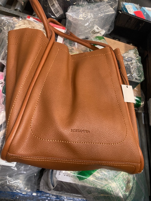 Photo 1 of BOSTANTEN Purses for Women Trendy Travel Shoulder Bag Ladies Designer Tote Handbag 2025 Summer (11.4" x 3" x 12.2"), Brown