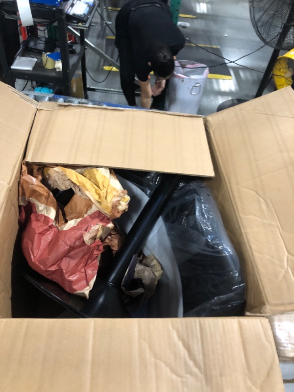 Photo 1 of **MISSING PARTS**Shintenchi Bar Stools Set of 4 Modern Swivel Bar Chairs, Counter Height Faux Leather Metal Barstools, Upholstered Island Chairs with Back and Footrest, Black