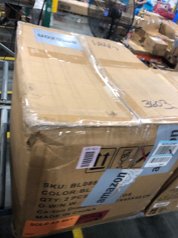 Photo 1 of **MISSING PARTS**Shintenchi Bar Stools Set of 4 Modern Swivel Bar Chairs, Counter Height Faux Leather Metal Barstools, Upholstered Island Chairs with Back and Footrest, Black