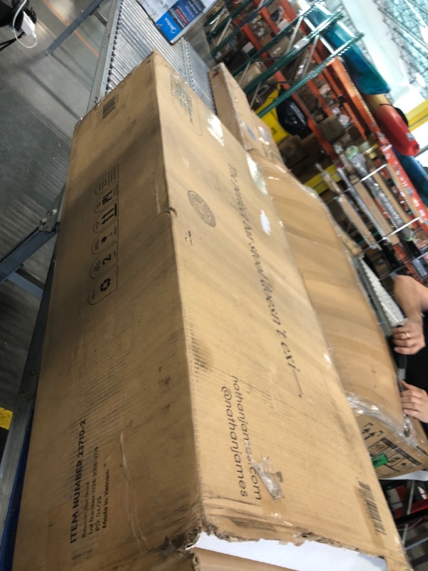 Photo 1 of **MISSING PARTS**Nathan James Beacon Bohemian Boucle Bar Stool with Back, Bar Height Kitchen Island Chair, Seagrass Bar Stool, Cream Boucle/Brushed Light Brown, Set of 2