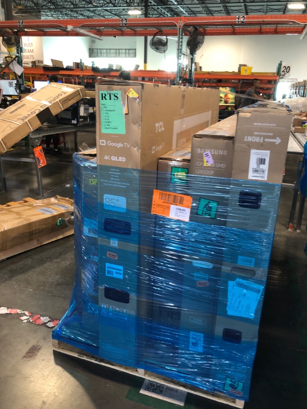 Photo 1 of **FOR PARTS ONLY, NO RETURNS, FINAL SALE!!!*** PALLET OF MULTIPLES TVS
**UNTESTED, NO GUARANTEE ITEMS FUNCTION**
**FOR PARTS ONLY*** NO RETURNS** FINAL SALE***