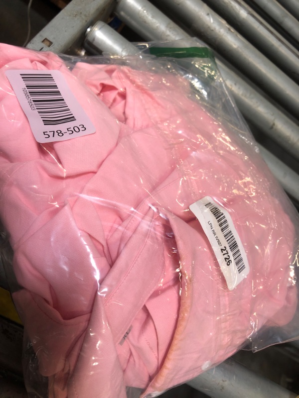 Photo 1 of **DIRTY**Aoudery Womens Oxford Shirts Button Down Shirts Cotton Dress Shirts Long Sleeve Collared Work Office Blouses Tunic Tops - Coral Pink XL