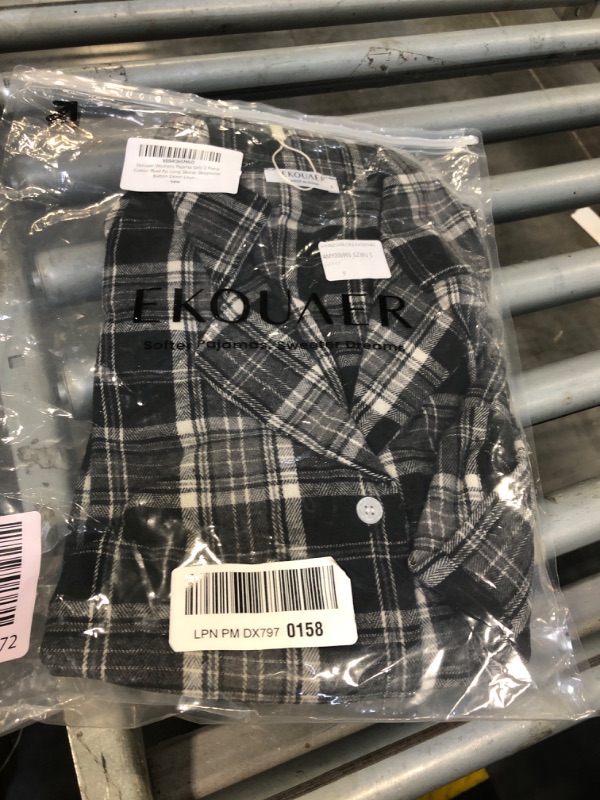 Photo 1 of **ONE PIECE*-*Ekouaer Womens Pajama Sets 2 Piece Cotton Plaid Pjs Long Sleeve Sleepwear Button Down Lounge Set with Pockets