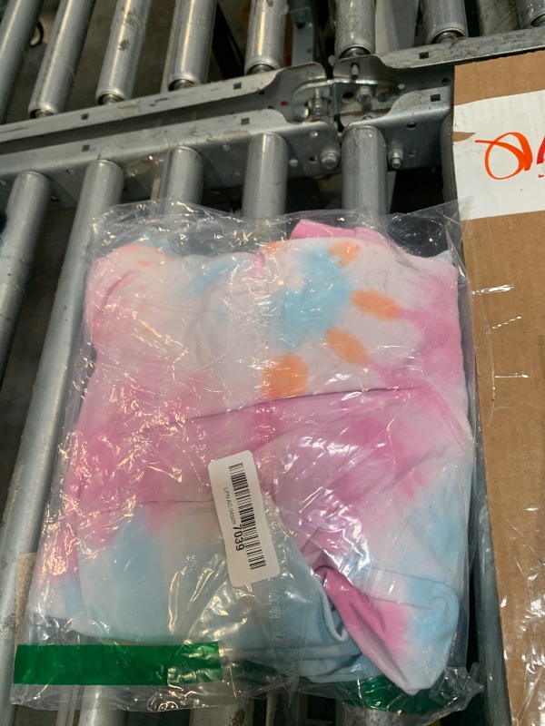 Photo 1 of ***zipper damaged**Julerwoo Kids &Girls 3D Graphic Tie Dye Printed Zip-up Cotton Sweatshirts Hoodie (9-10Y,Orange Pink)