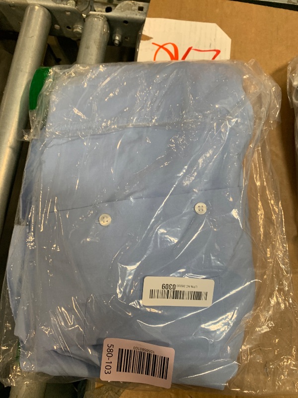 Photo 1 of ******HAVE BEEN WORN NEED TO BE WASHED*****Van Heusen Men's Dress Shirt Fitted Poplin Solid, Cameo Blue, 15.5" Neck 32"-33" Sleeve