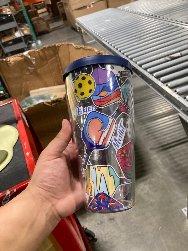 Photo 1 of *****STRAW I S INSIDE****Tervis Pickleball - Spike Dink Ace Made in USA Double Walled Insulated Tumbler Travel Cup Keeps Drinks Cold & Hot, 24oz with Straw Lid, Classic