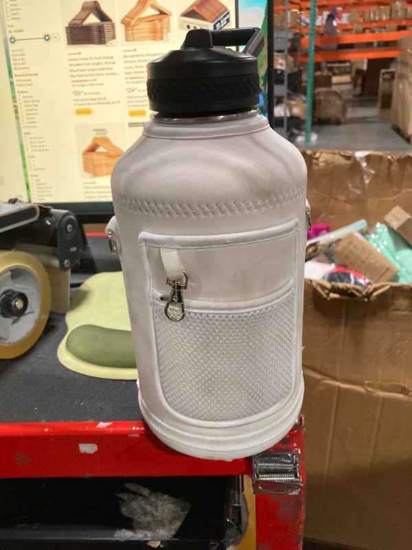 Photo 1 of *******A LITTLE DIRTY AND USED****DYSANKY Insulated Water Bottle | Thickened Stainless Steel Vacuum Metal | Portable Sports Half Gallon Large Water Jug for Gym and Hiking with Straw, Carrier Bag, Handle Strap | BPA-Free 64 oz