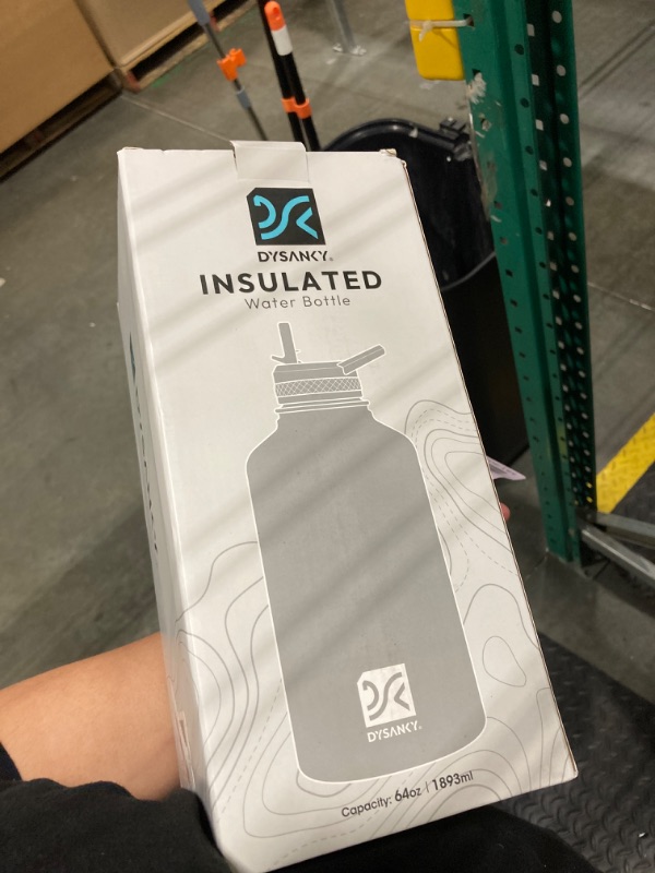 Photo 1 of *******A LITTLE DIRTY AND USED****DYSANKY Insulated Water Bottle | Thickened Stainless Steel Vacuum Metal | Portable Sports Half Gallon Large Water Jug for Gym and Hiking with Straw, Carrier Bag, Handle Strap | BPA-Free 64 oz