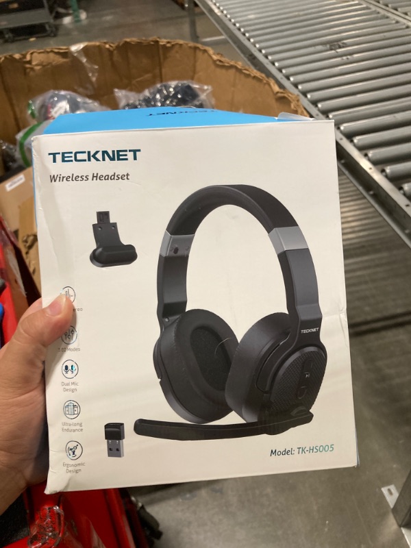Photo 1 of ****MISSING PIECE****TECKNET Bluetooth Trucker Headset, Single and Dual Ear Wireless Headset with Mic for Work Noise Cancelling, 50Hrs 3 EQ Music Modes Trucker Bluetooth Headphones for PC, Drivers, Office, Call Center