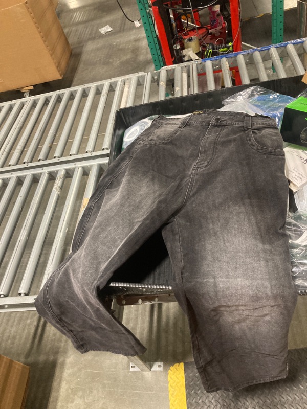 Photo 1 of ***USED***GINGTTO Mens Baggy Jeans Wide Leg Y2k Denim Pants Men Hippie Streetwear Wide Leg Grey 34
