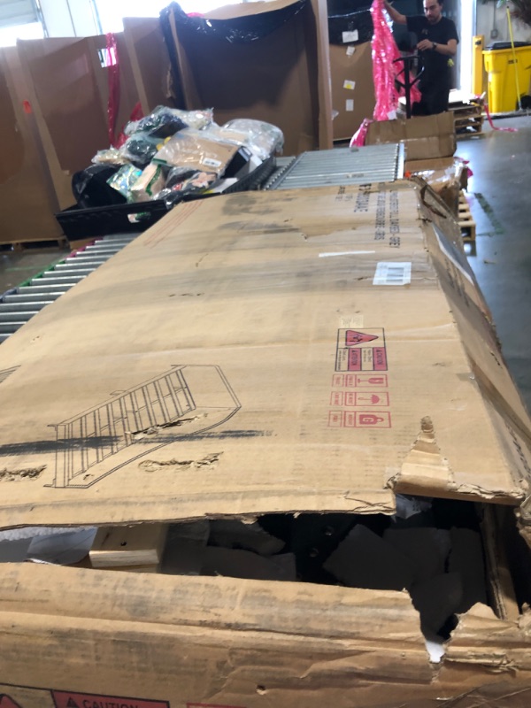 Photo 1 of ***MAY HAVE MISSING PIECES****Ball & Cast Full Size Daybed with Golden Metal Legs,Linen Upholstered Daybed Frame with Nailhead Trim and Wood Slat Support,No Box Spring Needed,Grey