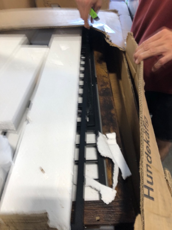 Photo 1 of ****WOOD PICE IS BROKEN ***Feandrea Dog Crate Furniture, 38.6" Side End Table, Modern Kennel for Dogs Indoor up to 70 lb, Heavy-Duty Dog Cage with Enclosed Base, Double-Door Dog House, Rustic Brown UPFC023X01