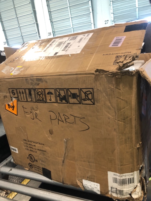 Photo 1 of ***FOR PARTS***Whirlpool 10,000 BTU Window Air Conditioner with Dehumidifier, 115V, Window AC for Rooms up to 450 Sq. Ft., Living Room, Bedroom, or Kitchen, with Remote Control, Digital Display, and 24H-Timer, White