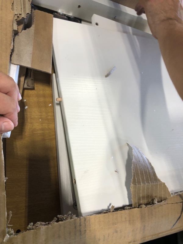 Photo 1 of **MISSING SCREWS*****DWVO Rolling Kitchen Island Cart, Tilt-Out Trash Can Cabinet, Kitchen Trash Recycling Cabinet Fits 10 Gallon Garbage Bin, 30" Portable Mobile Storage Islands with Drawers & Shelves, White