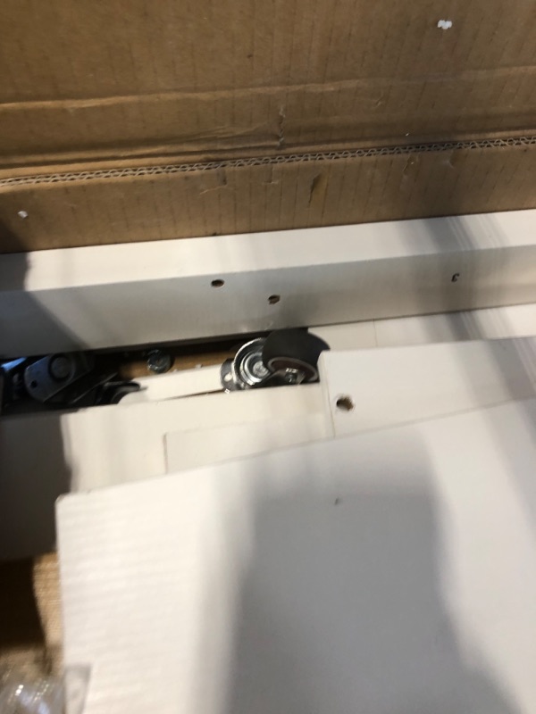 Photo 1 of **MISSING SCREWS*****DWVO Rolling Kitchen Island Cart, Tilt-Out Trash Can Cabinet, Kitchen Trash Recycling Cabinet Fits 10 Gallon Garbage Bin, 30" Portable Mobile Storage Islands with Drawers & Shelves, White