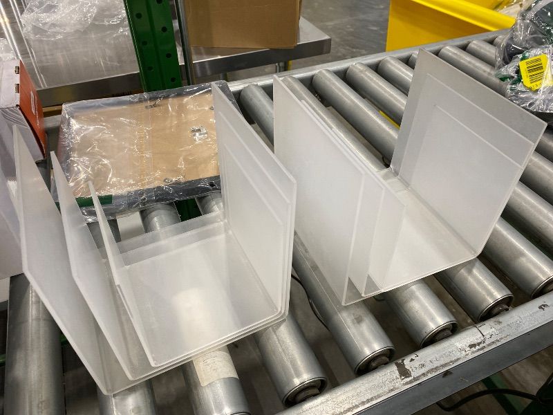 Photo 1 of *Not Clear* Pwbarwq Acrylic Display Risers 2 Sets, 6 Pcs Tall Stands, 0.12" Thick Square Shelf for Figure, Action, Dessert, Jewelry Showcase