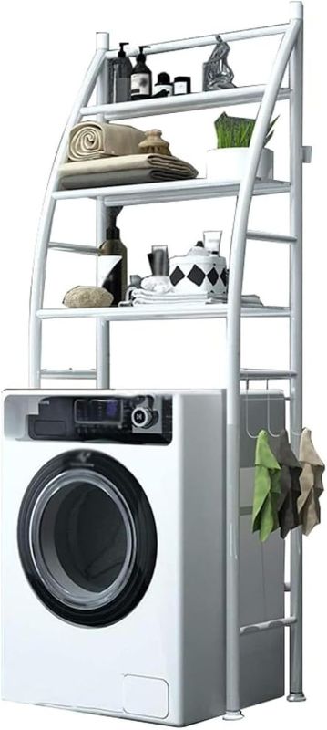 Photo 1 of *MISSING PARTS* ver-The-Washer Storage Rack, 3-Tier Bathroom Laundry Shelf Organizer, 66x25x166cm, Steel Frame