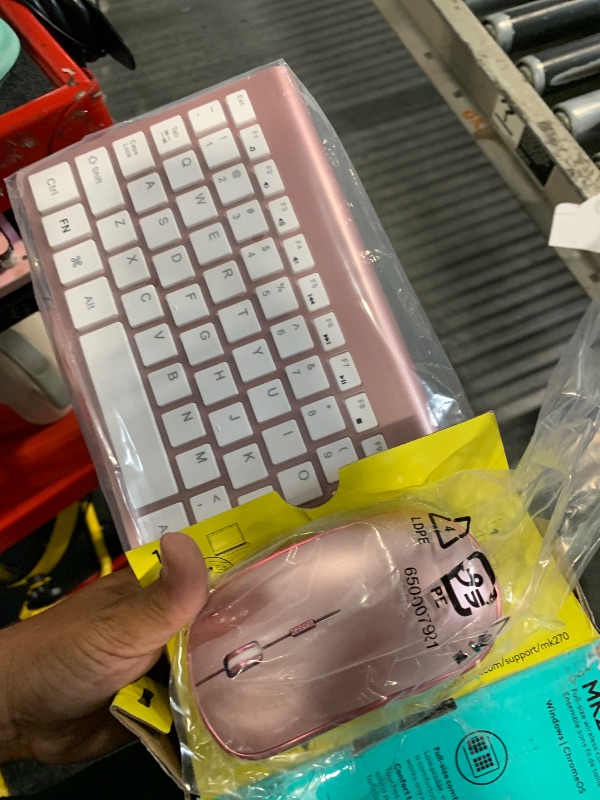 Photo 1 of **Look At Second Picture** Logitech MK270 Wireless Keyboard and Mouse Combo for Windows, 2.4 GHz, 8 Multimedia Keys, PC, Laptop, Wireless Keyboard Compact Mouse Combo - Rose,