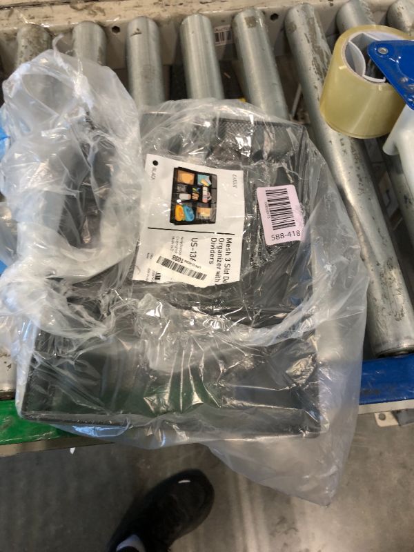 Photo 1 of * need dividers* CAXXA Mesh 3 Slot Desk Drawer Organizer with Four Adjustable Dividers - Black