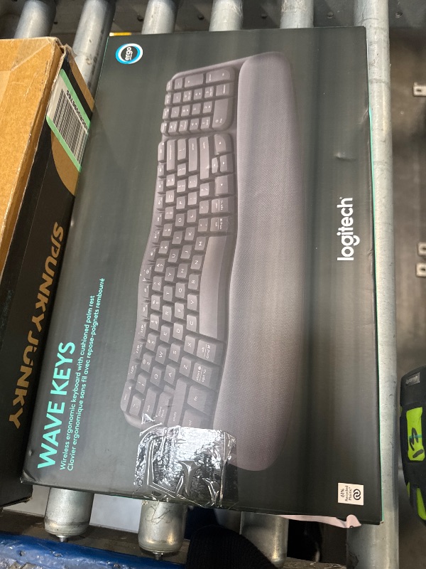 Photo 1 of Logitech Wave Keys Wireless Ergonomic Keyboard with Cushioned Palm Rest, Comfortable Natural Typing, Easy-Switch, Bluetooth, Logi Bolt Receiver, for Multi-OS, Windows/Mac - Graphite