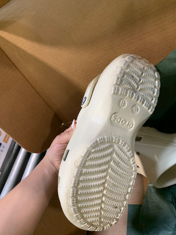 Photo 1 of **NEED TO BE CLEANED** Crocs Classic Platform Clog Bone 8W
