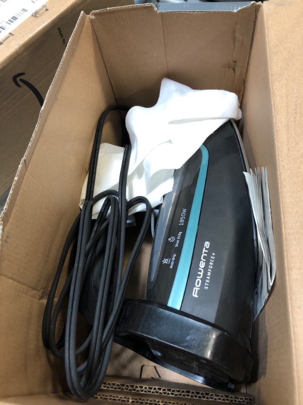 Photo 1 of Rowenta Steam Force Stainless Steel Soleplate Steam Iron for Clothes 400 Microsteam Holes 1800 Watts Ironing, Fabric Steamer, Garment Steamer, Digital Display, Precision Tip DW9440