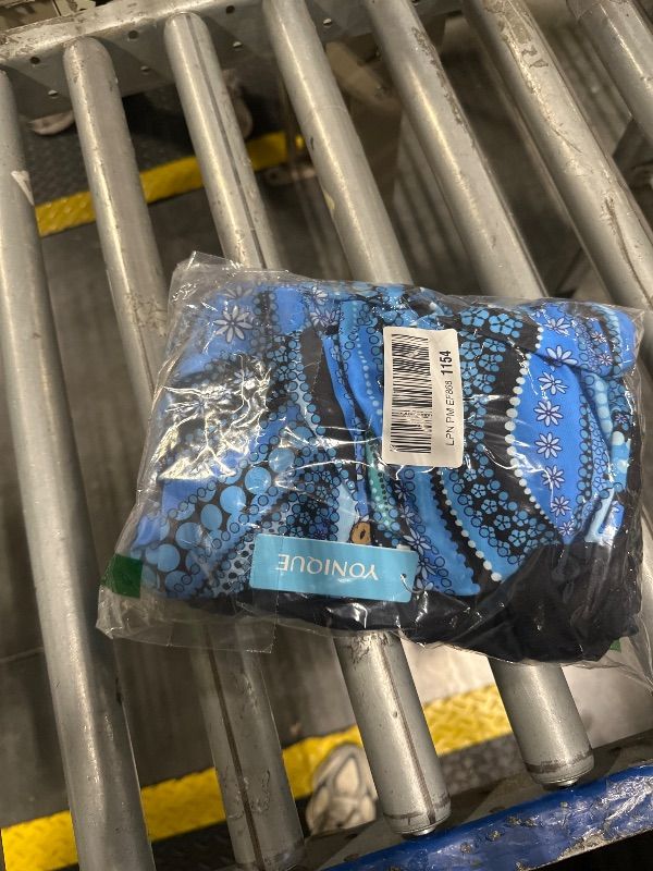 Photo 1 of **ONLY TOP**Women Tankini Swimsuit with Shorts - Flowy Two Piece Swimsuits Tummy Control Bathing Suits 2025 Swimwear Blue Wavy Pattern S**ONLY TOP**