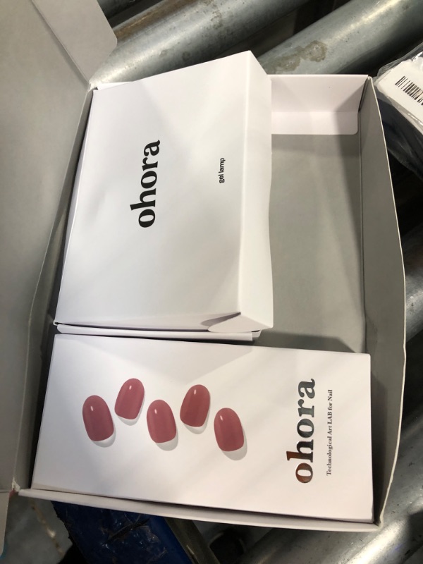 Photo 1 of ** MISSING GEL ** ohora Semi-Cured Gel Nail Strips Value Set (N Bare Plum Starter Kit) Includes Full Size Lamp and Mini Remover, Salon-Quality, Long Lasting, Easy to Apply & Remove