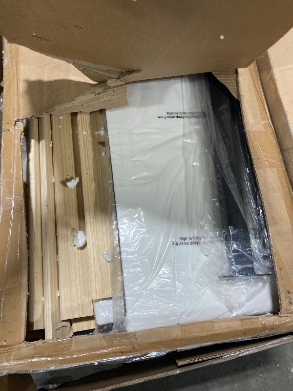 Photo 1 of **PARCIAL SET ** Allewie Full Size Velvet Lift Up Storage Bed, Modern Wingback Headboard, Hydraulic Support, No Box Spring Needed, White