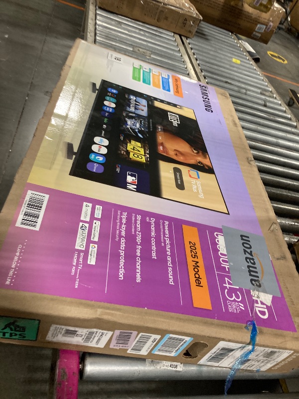 Photo 1 of ** BROKEN ONLY PARTS** Samsung 43-Inch Class Crystal UHD U8000F 4K Smart TV (2025 Model) Endless Free Content, Crystal Processor 4K, MetalStream Design, Knox Security, Alexa Built-in
