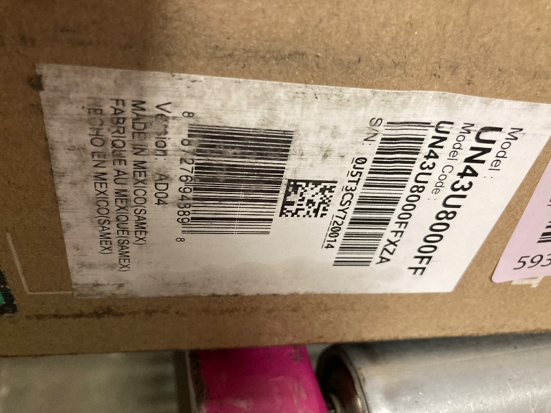 Photo 1 of ** BROKEN ONLY PARTS** Samsung 43-Inch Class Crystal UHD U8000F 4K Smart TV (2025 Model) Endless Free Content, Crystal Processor 4K, MetalStream Design, Knox Security, Alexa Built-in