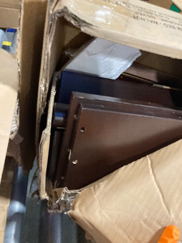 Photo 1 of ** SET 2 BOX ** THINK 30 Queen Size Wooden Storage Platform Bed with Soft PU Leather Backrest, Modern Bed Frame with 2 Big Drawers, T-XL Size Trundle, No Box-Spring Needed (White)