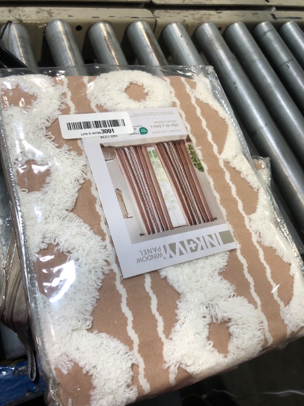 Photo 1 of ****SINGLE PANEL**** INK+IVY Boho Curtains for Bedroom SINGLE PANEL Window Curtains for Living Room, 100% Cotton Tufted Chenille Stripe Modern Farmhouse Curtains Window Drapes for Bedroom, Imani 50" x 84" Blush