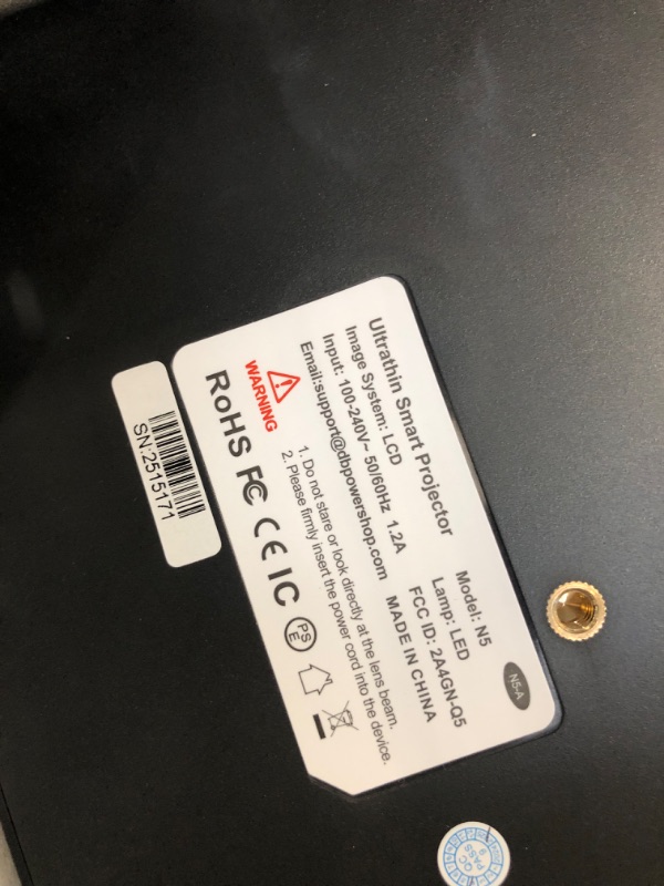 Photo 1 of [Ultra-Slim 1.97"| Netflix Licensed | AI Auto Focus | 360° Stand] Smart Mini Projector with WiFi 6 & Bluetooth, Built-in Netflix/YouTube/Disney+/Hulu, DBPOWER N5 Movie Projector for Bedroom (Black)