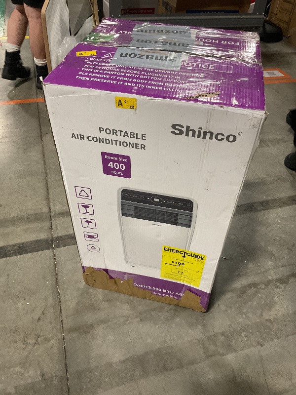 Photo 1 of **Missing control ** Shinco 12,000 BTU Portable Air Conditioner, Portable AC Unit with Built-in Cool, Dehumidifier&Fan Modes for Room up to 400 sq.ft, with Remote Control, 24 Hour Timer, Installation Kit