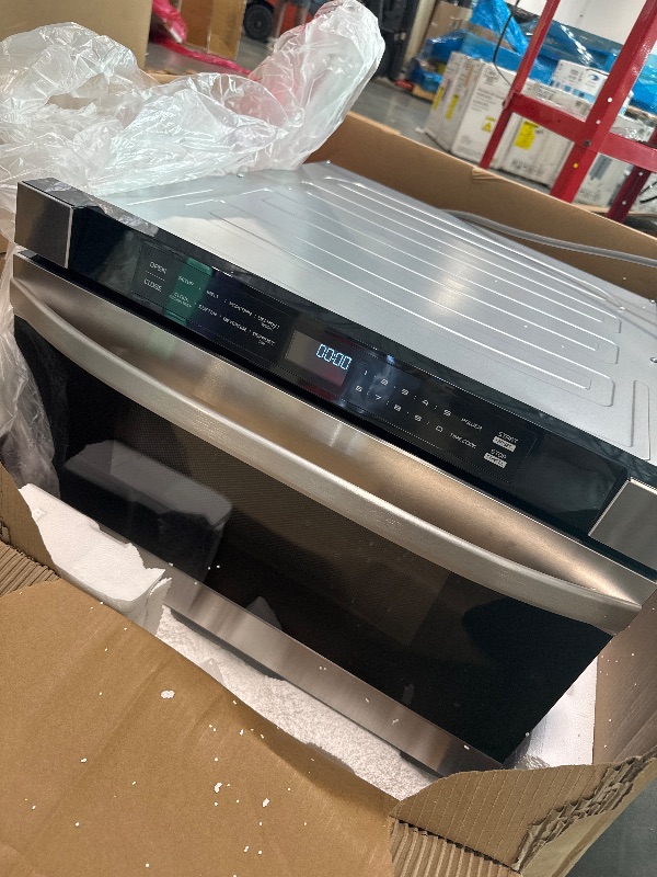 Photo 1 of ** TESTED FUNCTIONAL ** Midea MM12S2ASZ Oven 1000W, 1.2 Cu.ft Drawer, 24'' Built-in Microwave, Stainless Steel, Child Safety Lock, One-Touch, Auto-Menus