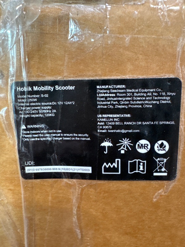 Photo 1 of ** Missing battery and key** HOBIK Electric Mobility Scooter for Adults and Seniors,24V/12A Battery Long Rang 4.9MPH Foldable 4 Wheels Wheelchair,265 LBS Weight Capacity Commuter Scooter,with LED Headlights and Basket