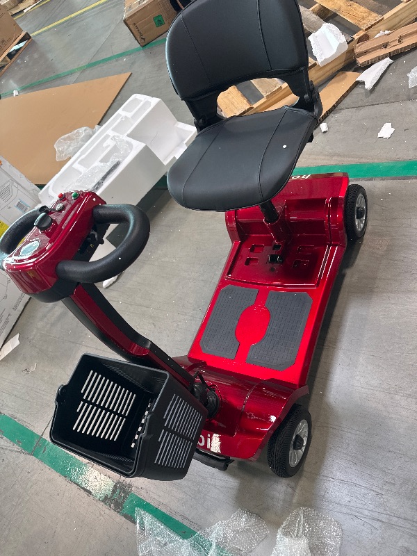 Photo 1 of ** Missing battery and key** HOBIK Electric Mobility Scooter for Adults and Seniors,24V/12A Battery Long Rang 4.9MPH Foldable 4 Wheels Wheelchair,265 LBS Weight Capacity Commuter Scooter,with LED Headlights and Basket