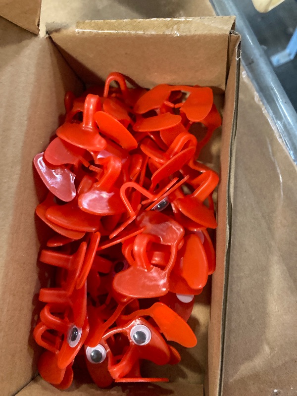 Photo 1 of **MISSING THE STICKERS** Proshine 50 Pcs Pinless Peepers with Stickers, Pliers for Chickens, Pheasant Poultry Blinders, Anti-Pecking Glasses