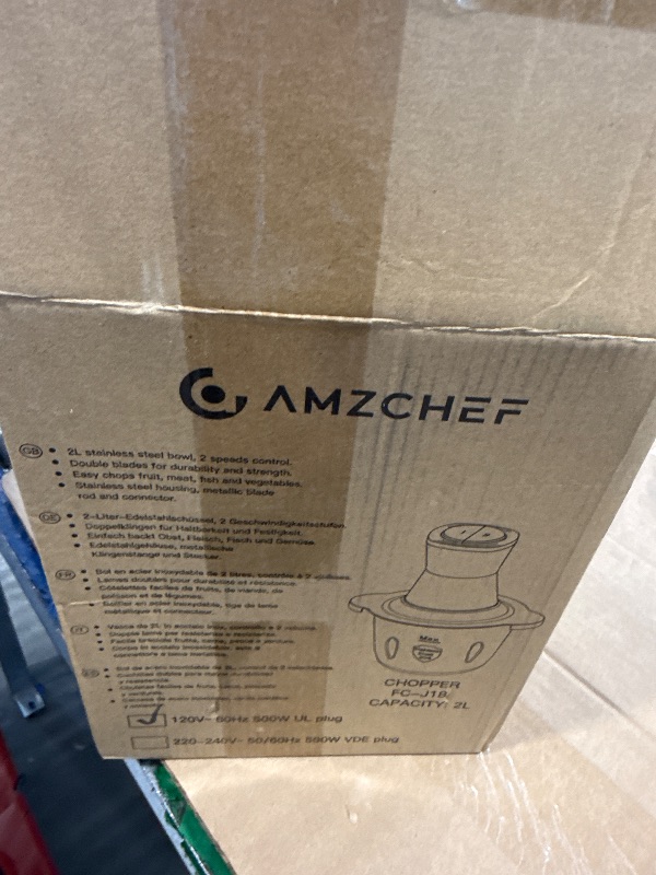 Photo 1 of ****SHAFT MIXER MISSING***** Meat Grinder Electric, AMZCHEF 500W Food Processor with Stainless Steel Bowl (8 Cup) & 2 Speed Modes, Meat Vegetable Chopper Electric with 4 Sharp Blades for Family & Baby Use