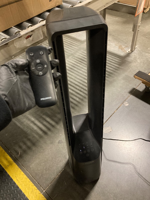 Photo 1 of ** USED/ TESTED FUNCTIONA/ INCLUDED CONTROL L ** PELONIS 40" Bladeless Tower Fan with Powerful Airflow, Ultra-Quiet DC Motor (22 dB), 6 Speeds, 4 Modes, Remote Control, 7-Hour Timer, 90° Oscillation, Safe Design for Bedroom, Home, Office