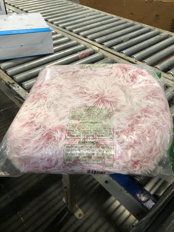 Photo 1 of ** HAS A TEAR**
WESTERN HOME WH Calming Dog & Cat Bed, Anti-Anxiety Donut Cuddler Warming Cozy Soft Round Bed, Fluffy Faux Fur Plush Cushion Bed for Small Medium Dogs and Cats (20"/24"/27"/30")