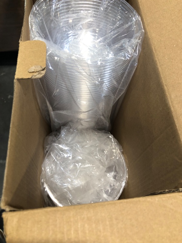 Photo 1 of **missing some**MOACOCK 100 Pack Small Clear Plastic Bowls, 12oz Hard Disposable Salad Bowls, Disposable Bowl for Party Serving, Ice Creams, Desserts, Catering, Special Events