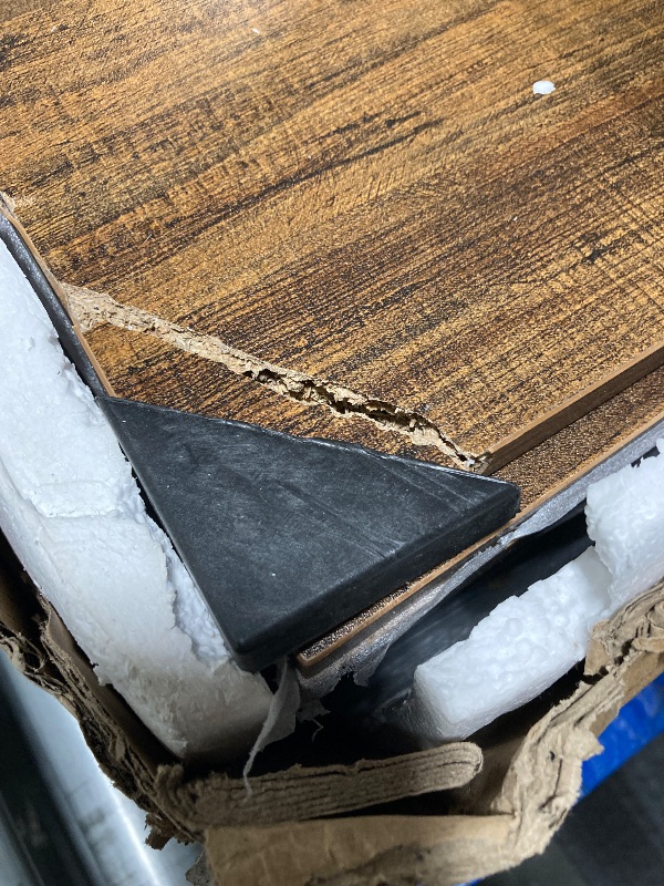 Photo 1 of **CORNER IS DAMAGED, SEE PICTURES**Tribesigns Large Bakers Rack, 55" Wide Kitchen Hutch Cabinet Microwave Stand with 11 Hooks, 5-Tier Baker’s Rack Kitchen Storage Shelf with Hutch, Rustic Brown