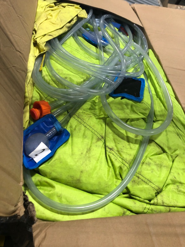 Photo 1 of ***heavily used***Causeair Inflatable Water Slide with Bounce House,Dolphin Styling,Splashing Pool,Double Water Cannon,Climbing Wall,Heavy Duty GFCI Blower,Inflatable Water Park Slide for Kids Backyard Summer