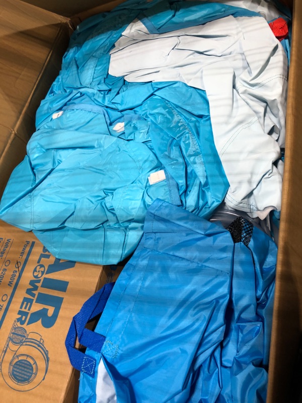 Photo 1 of ***USED**FBSPORT Inflatable Bounce House Water Slide, Bounce House for Kids with Toy Market Stand Splash Pool Bouncer Climbing Wall Water Gun Ball Dart, Bouncy Castle W/620W Blower for Outdoor Indoor, Red