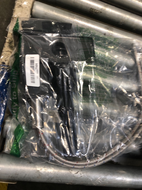 Photo 1 of ***MISSING HARDWARE***FORIOUS Black Bathroom Faucet 3 Hole, 8 Inch Widespread Matte Black Bathroom Sink Faucet with 360°Swivel Spout, Suitable for 6-12 Inch Vanity Sink, with Metal Pop-up Drain and cUPC Supply Line