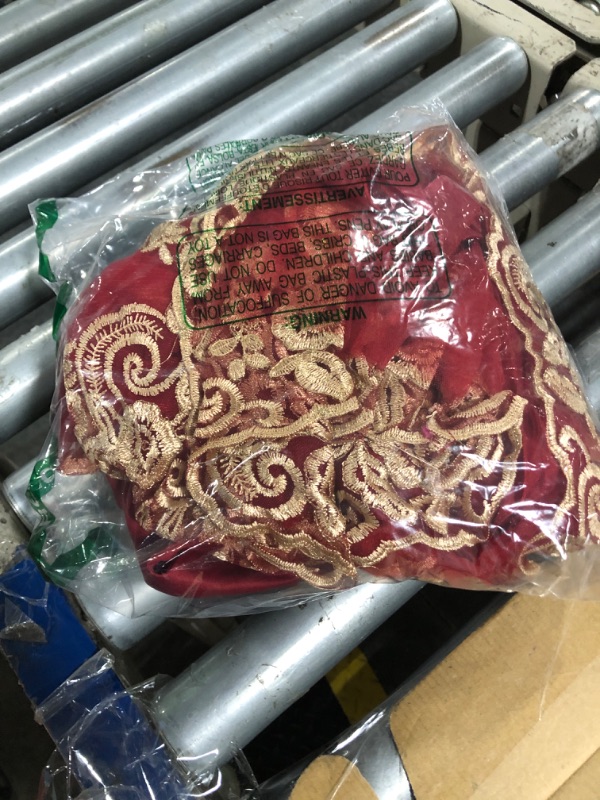 Photo 1 of Baby Girls Embroidery Lace Dresses Toddler Ruffles Infant Easter Tutu Birthday Dress with Headwear (Burgundy,70)