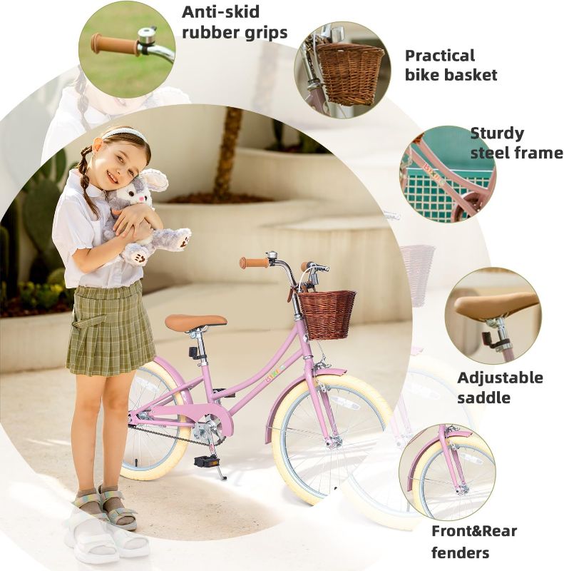 Photo 1 of *MISSING PARTS UNKNOWN*
Bixike Retro Design Girls Bike 14 16 18 Inch Cruiser Bicycle with Basket & Training Wheels for 3-13 Years Old Kidsfor Youth Over 6 Years Old, Multiple Colors
********SIMILAR ITEM********